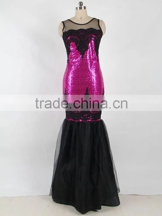 Latest fashion 5 colors ready stock low back sexy mermaid evening dress with sequin