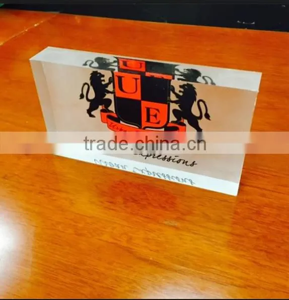 clear acrylic logo block , acrylic brand block