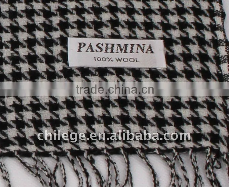 houndstooth wool print scarf shawl