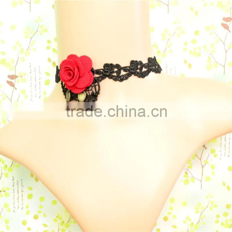 Steampunk Style Black Lace Beads Choker Victorian Gothic Collar Necklace Gift