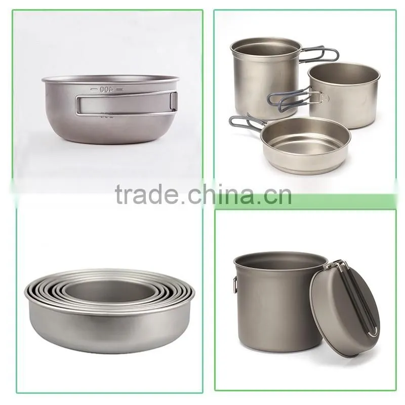 100% Titanium Cookware Kitchen Set with Titanium Mug and Titanium Pan