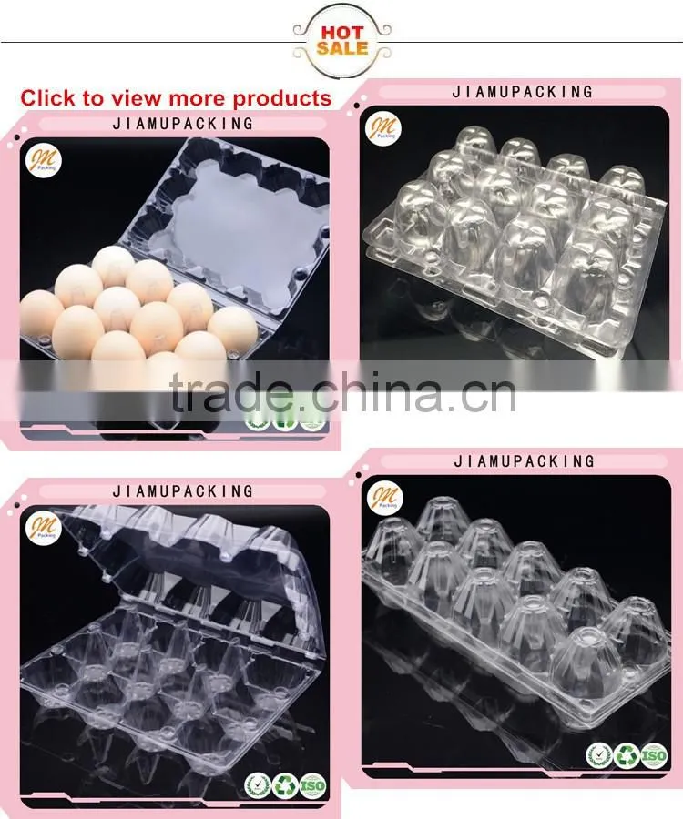 wholesale transparent plastic chicken egg tray, hot sale plastic bulk egg cartons for sale