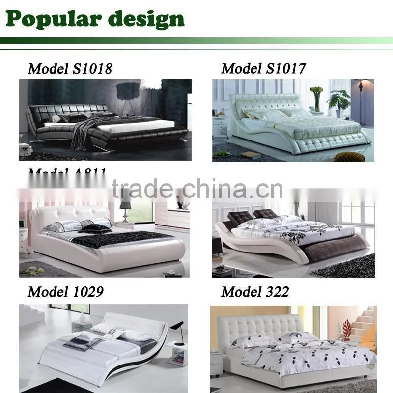 pu leather lighted modern beds