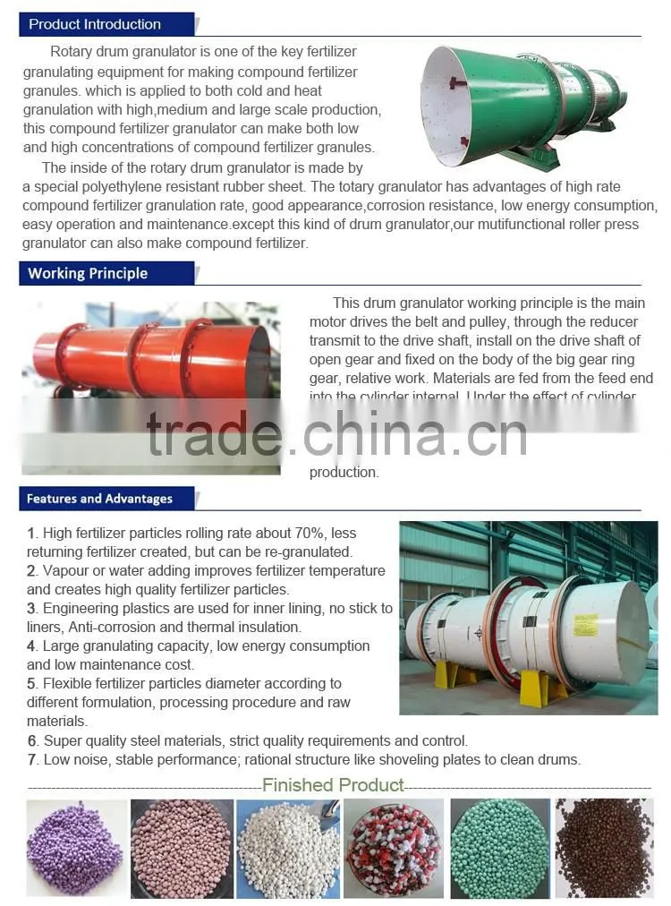 High efficiency npk compound fertilizer granulator machine for sale