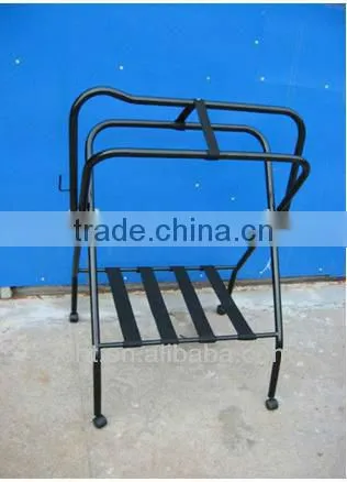 Floor-type Folding Saddle Rack With Black Nylon Straps