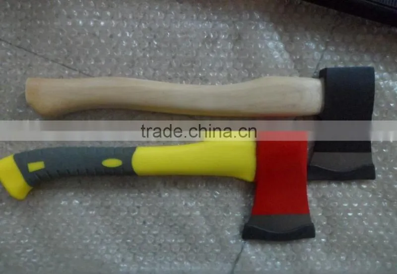 Felling axe with wooden handle