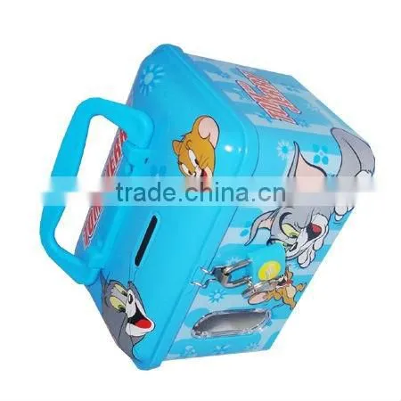 2013 cartoon cat child tin Coin Bank ( R170 )