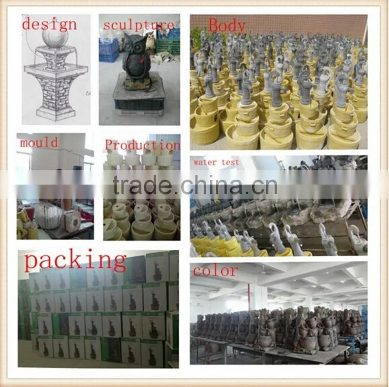Trade assurance polyresin crafts water fountain with wooden effective