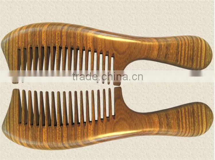 Anti-static Sandalwood Comb with Handle for Curly Hair
