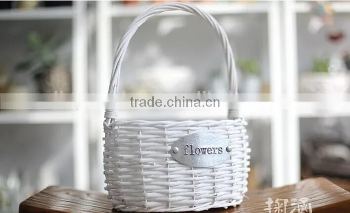 handmade plastic lined antique wicker tea cup flower plant pot decorative plant pots indoor
