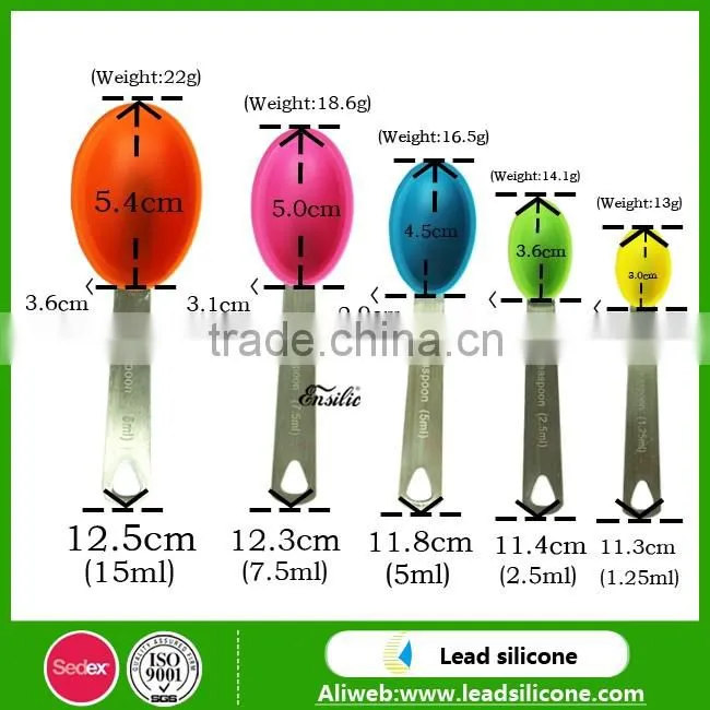 Non-stick stainless steel Silicone Measuring Spoons