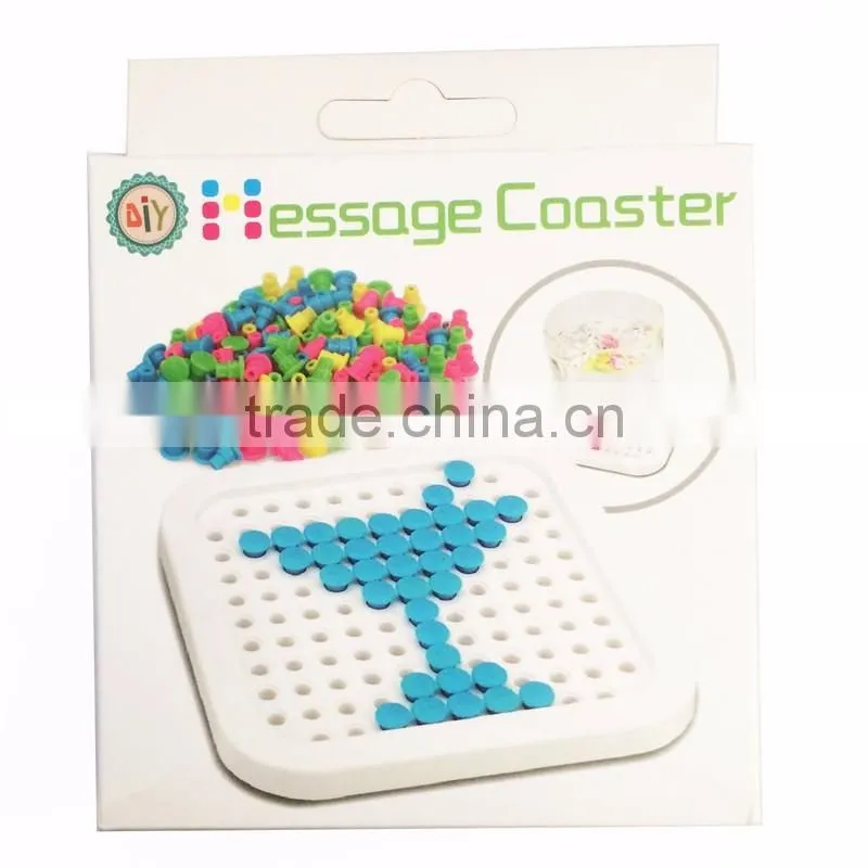 DIY Colorful Puzzle Square Pratical Office/House Table Cup Mats, Tableware Creative Non-slip Mats For Wholesale