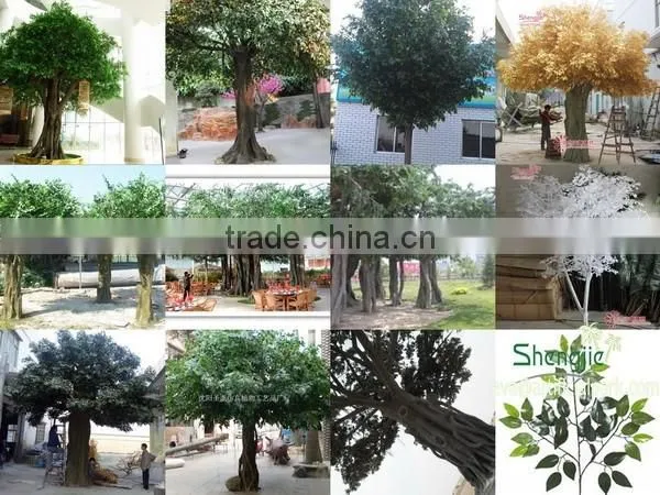 SJ7001008 artificial plastic ficus leaves/Chinese silk banyan tree leaf