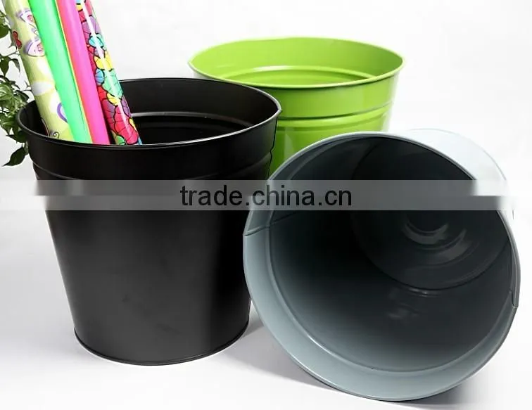 Metal Iron Round Waste Bin For Home