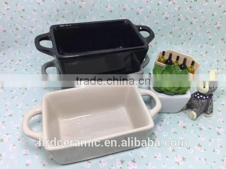 2015 stocked Cheap daily use colored square porcelain bakeware plate