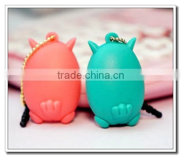 Owl Design soft pvc ear phone dust plug,plastic earphone dust plug