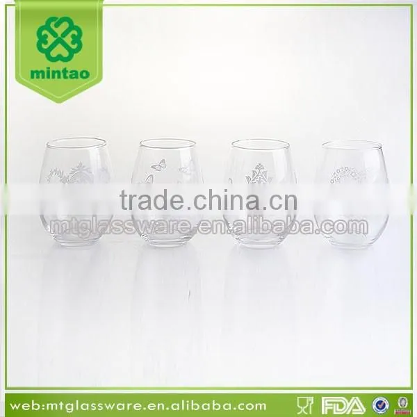 Fancy decal drinking water glass cup
