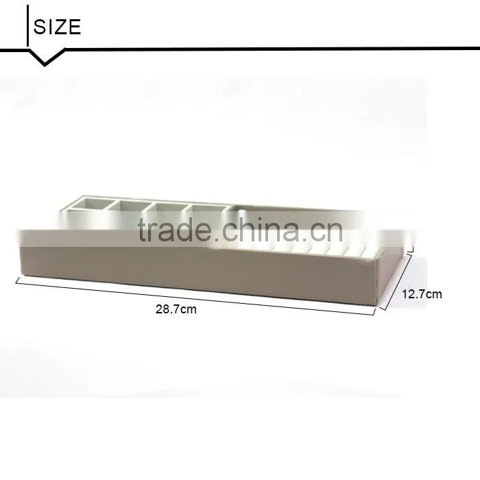 12 Compartment Faux Leather Jewelry Accessory Box With Ring Holder