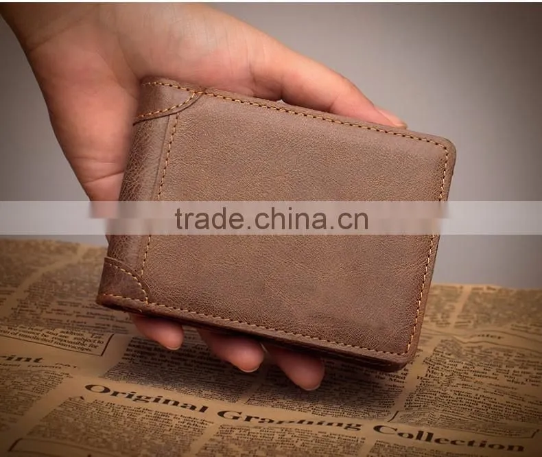 Full Grain Leather Money Clip Wallet with High Quality RFID Blocker Slim Bifold Credit Card Holder