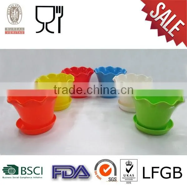 Melamine Plastic Flower Pot with logo outside