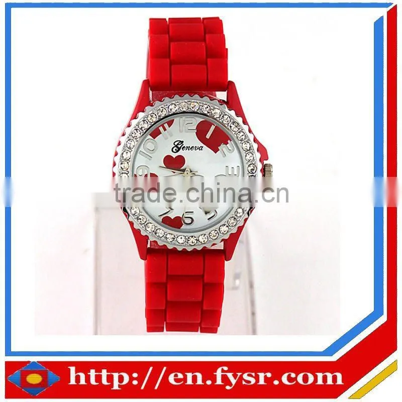 Propular silicone rubber wristband watch