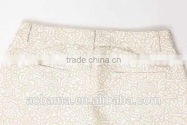 High Quality 100% Cotton Jacquard Fabric Womens New Fashion Trousers