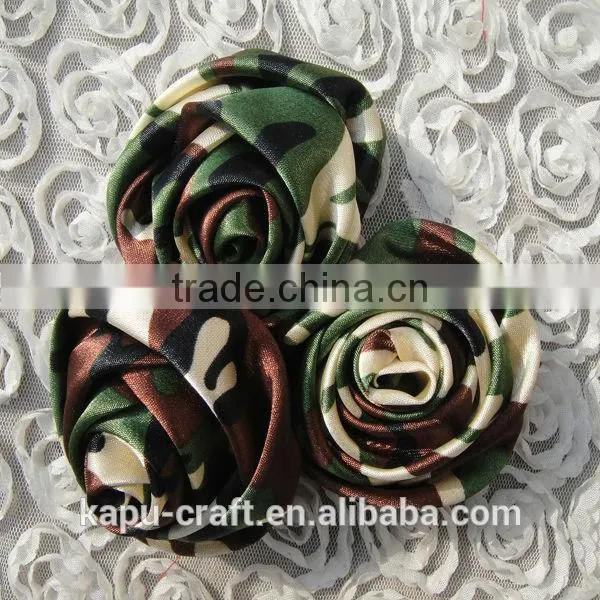 Cute handmade satin ribbon flower polka dots flowers