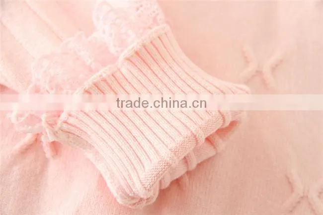 DDP151012 fall clothes cute black and pink kids pullover sweater for girls from factory