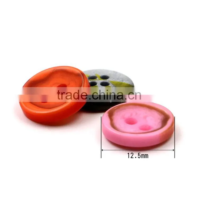 Factory Direct Sales 8Colors 12.5mm Resin Button Candy Colors Fine Side Kids Button Children DIY Buttons