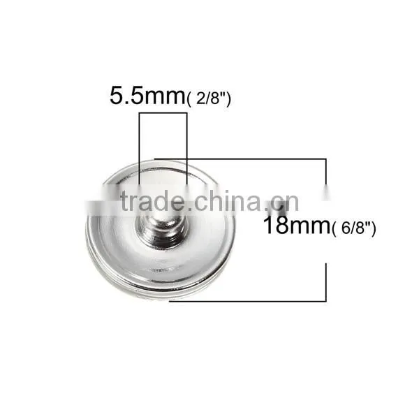 18mm Glass Fit Snap Button Bracelets Round Silver Tone At Random Cat Pattern
