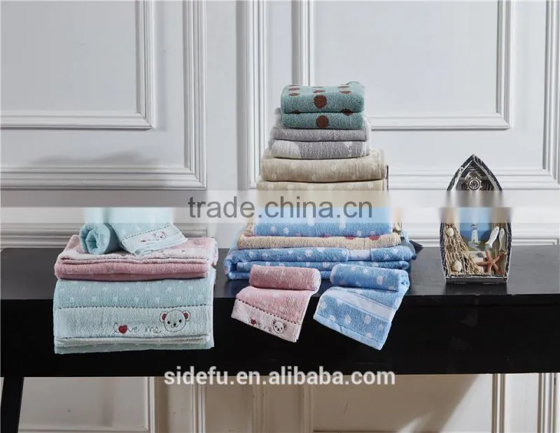 Wholesale Super Soft Home Textile & Hotel Use Yarn Dyed Kids Cartoon Bath Towel