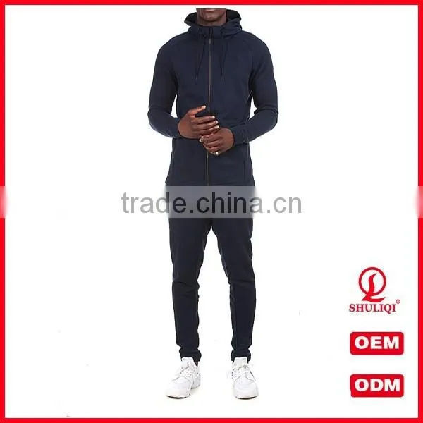 wholesale design your own tracksuit / black color men suit slim fit with factory price H-1908