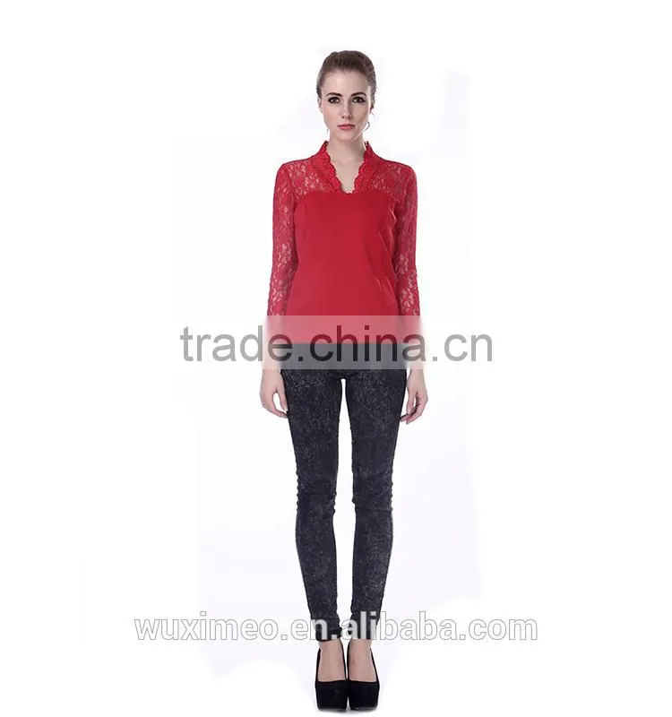 China Most popular top sell patterned blouse for lady
