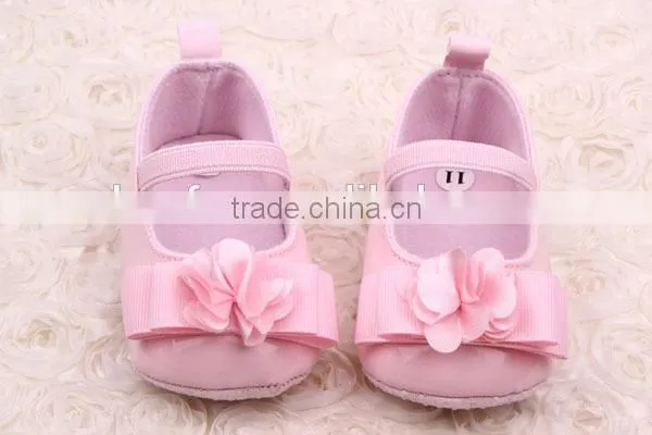 New Sweet Anti-slip Flat Flower Princess First Walkers PU Baby Newborn Shoes