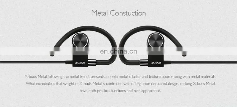 Wavefun X-Buds Metal bluetooth headsets wireless earbuds CSR8645 magnet headphone APT-X tec sweatproof earphone 8hrs music time