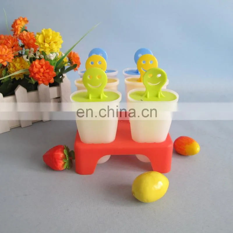 6pcs smile face plastic popsicle sticks