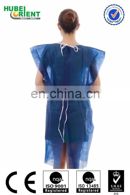 Protective Safety Disposable Patients Gown Without Sleeves