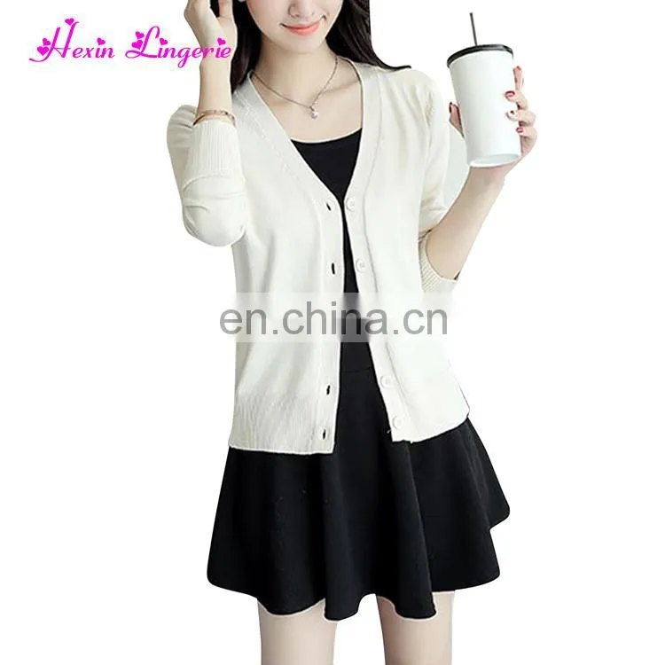 No Moq Factory Price Ladies Cardigan Stand Collar Long Sleeve Cotton Long Coat