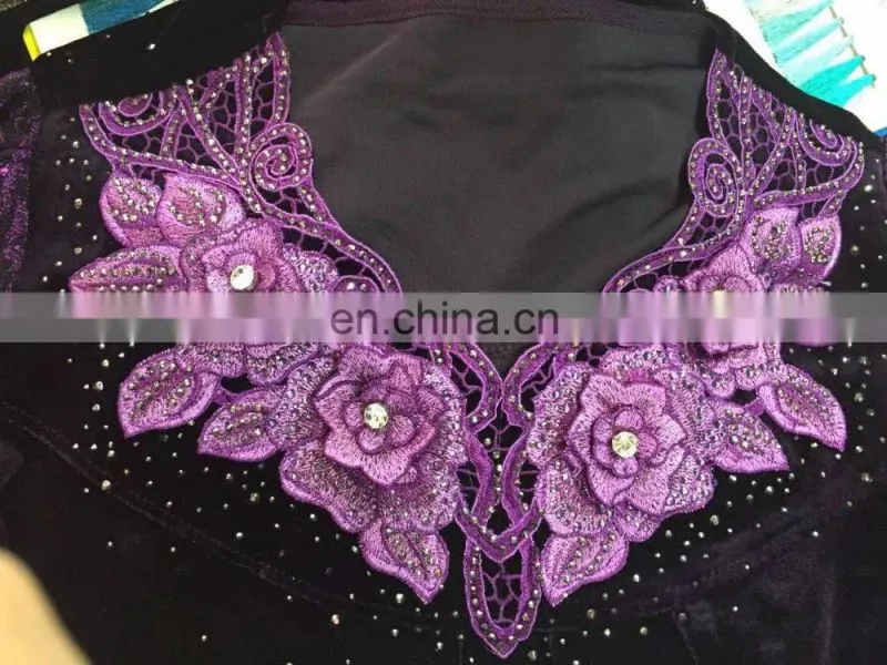wholesale collars in stock embroidery designs flower neck lace polyester neck design in pair collar lace