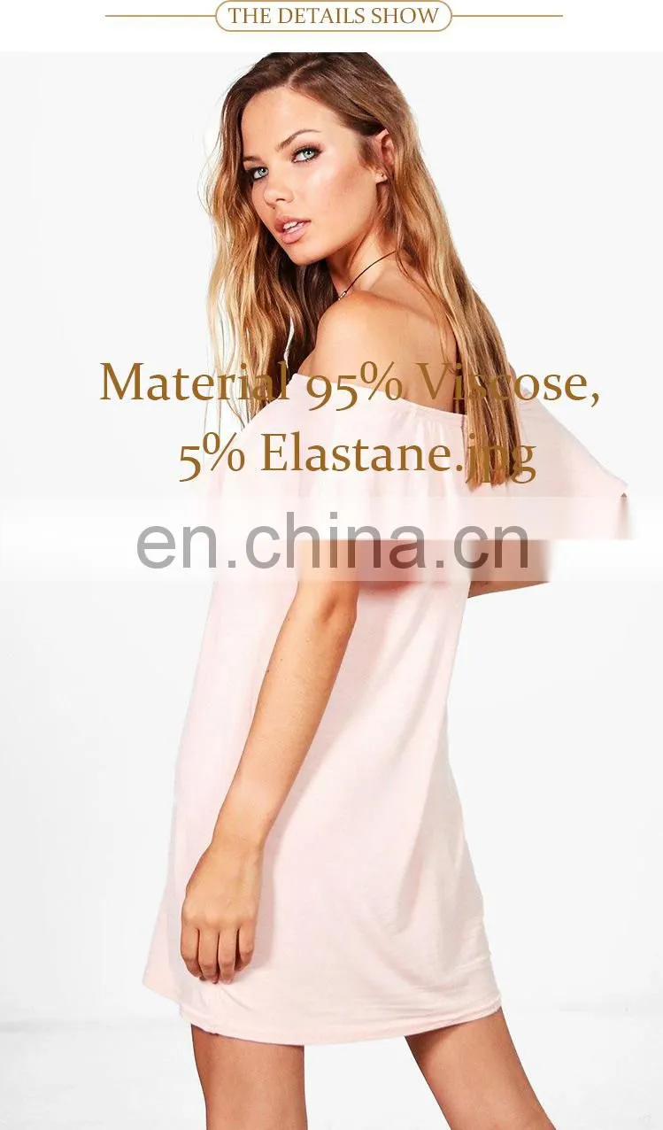 top selling custom clothes casual off shoulder plain mini dress