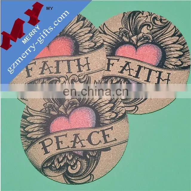 Christmas gifts customized paper cork coaster for sale