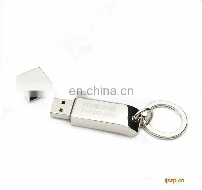 Custom crystal metal usb keychain, usb flash drive