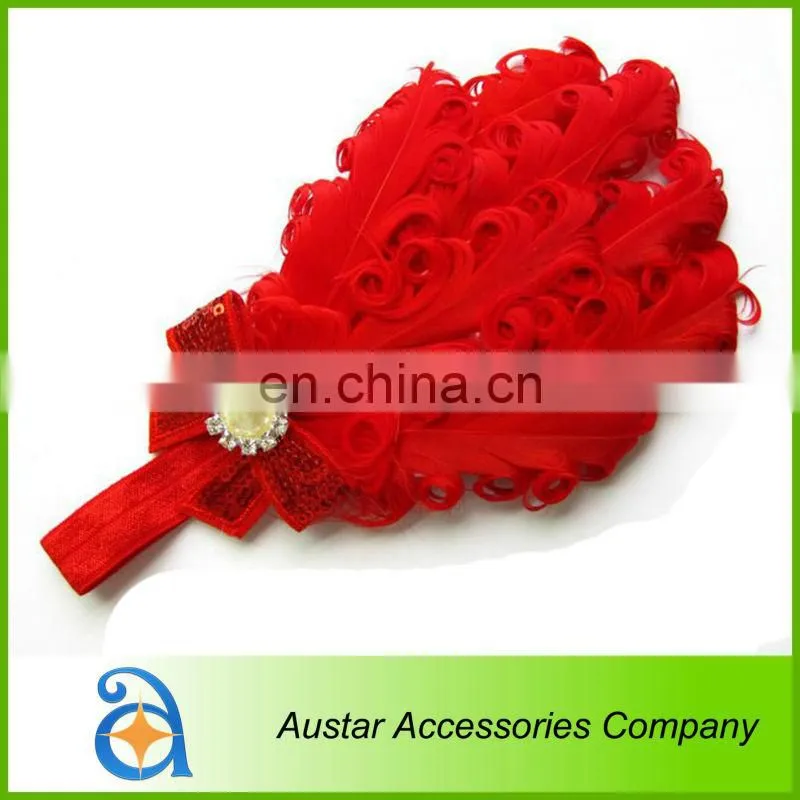 Wholesale Feather Headband hairband Baby Girls flowers headbands