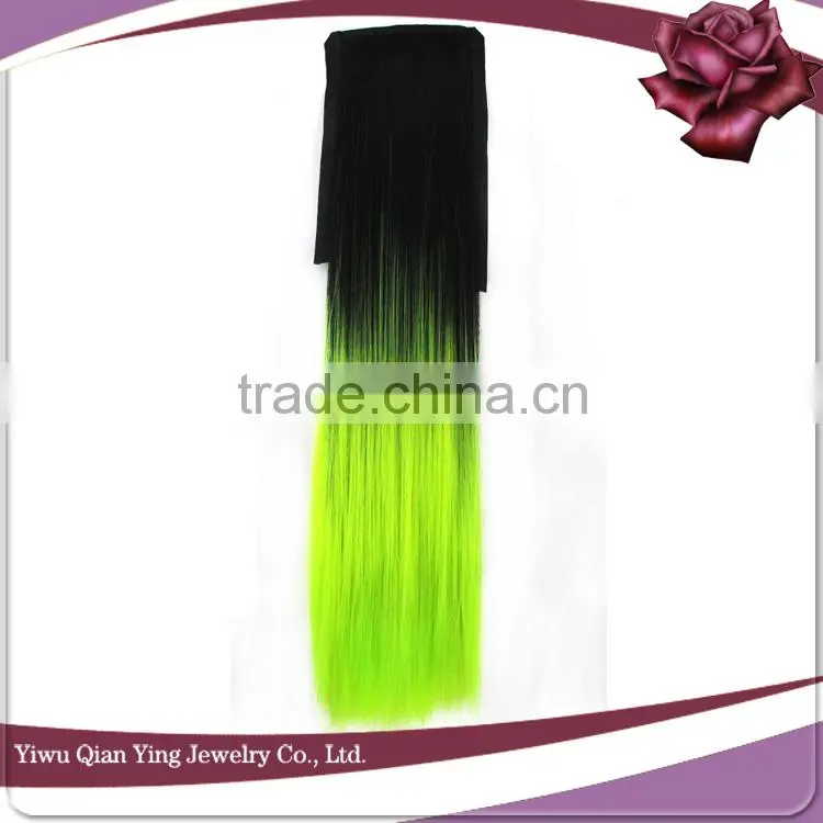 cheap synthetic two tone pink and black hair band ponytails