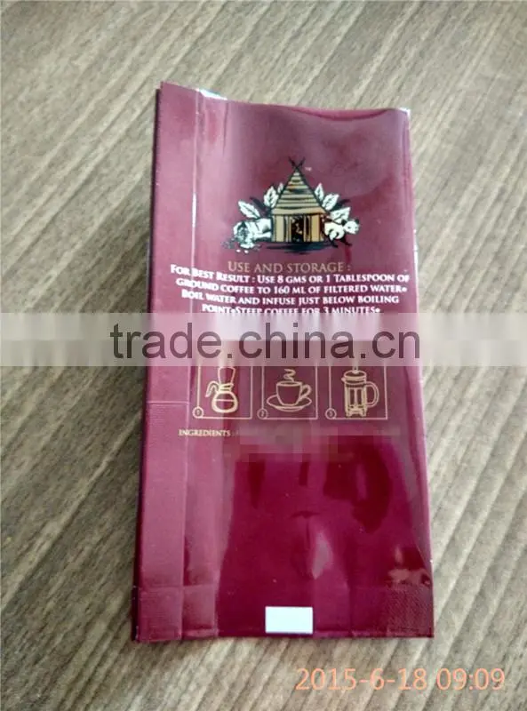 side gusset laminated plastic printed small coffee bags