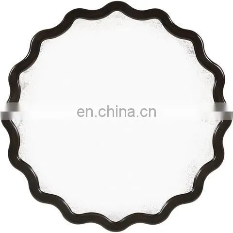 customized hot sale wood Wire frame Wall wooden bead frame moon mirror Home Decor