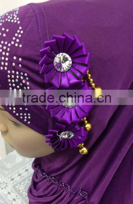 A578 New 3 flowers lady's muslim long one piece hijab