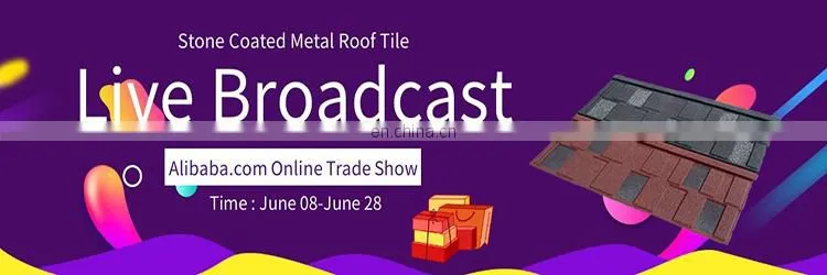 Aluminum zinc plating villa roof building colored stone coated metal roof tile