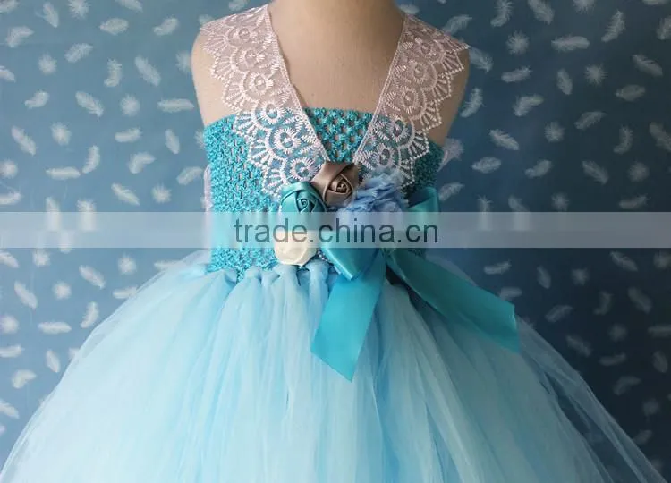 2014 Newest Blue Fluffy tulle frozen elsa dress cosplay