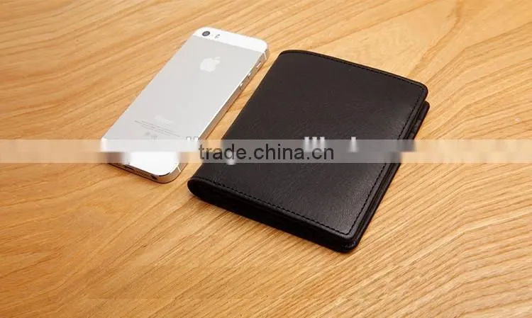 high quality vintage style genuine leather men's bifold wallet small wallet for gifts